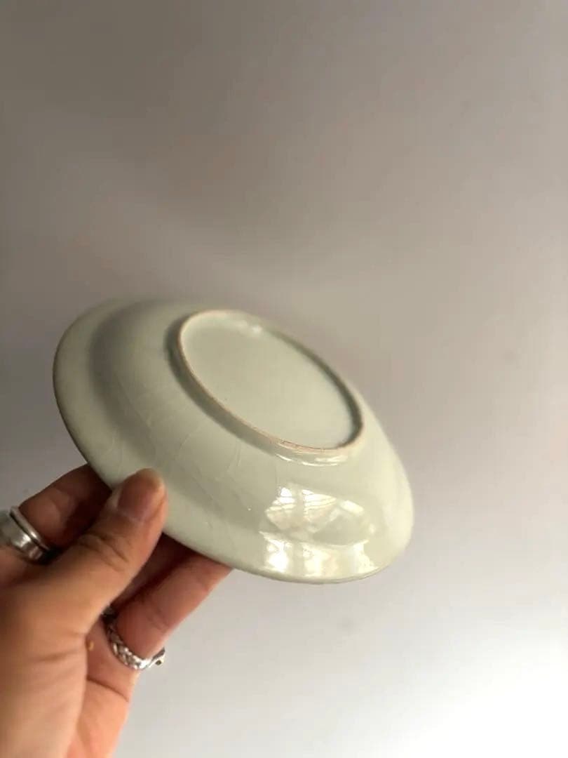 013 骨董 アンティーク 古伊万里 染付 山水図6寸皿 2枚組 江戸 幕末