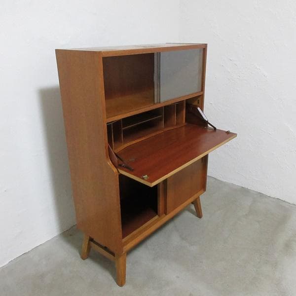 イギリス ビンテージ 家具 ビューローブックケース デスク 本棚 英国6914d