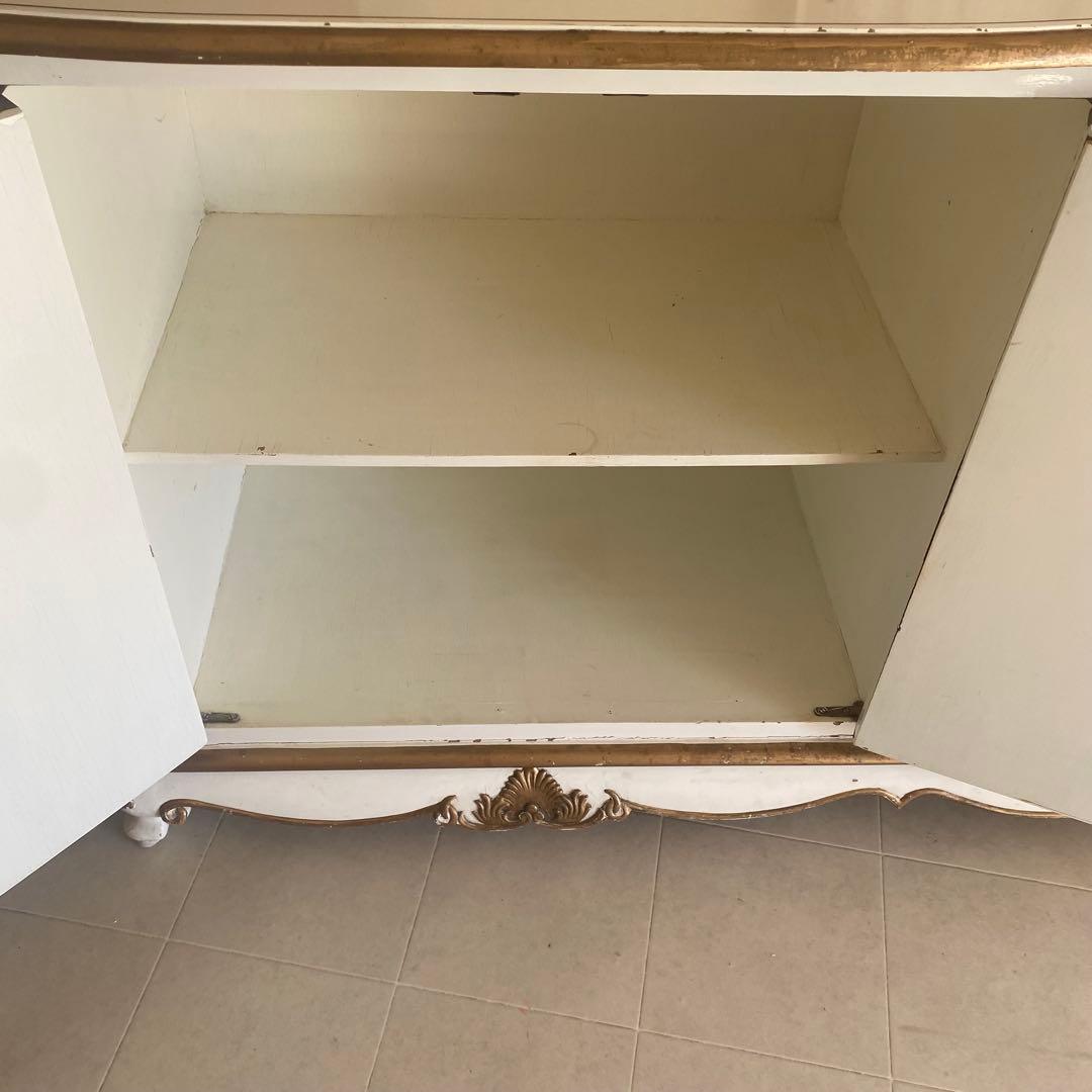 イタリア製　サイドボード　キャビネット　チェスト　トールペイント　猫脚　ロココ