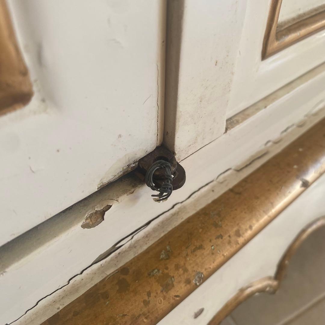 イタリア製　サイドボード　キャビネット　チェスト　トールペイント　猫脚　ロココ