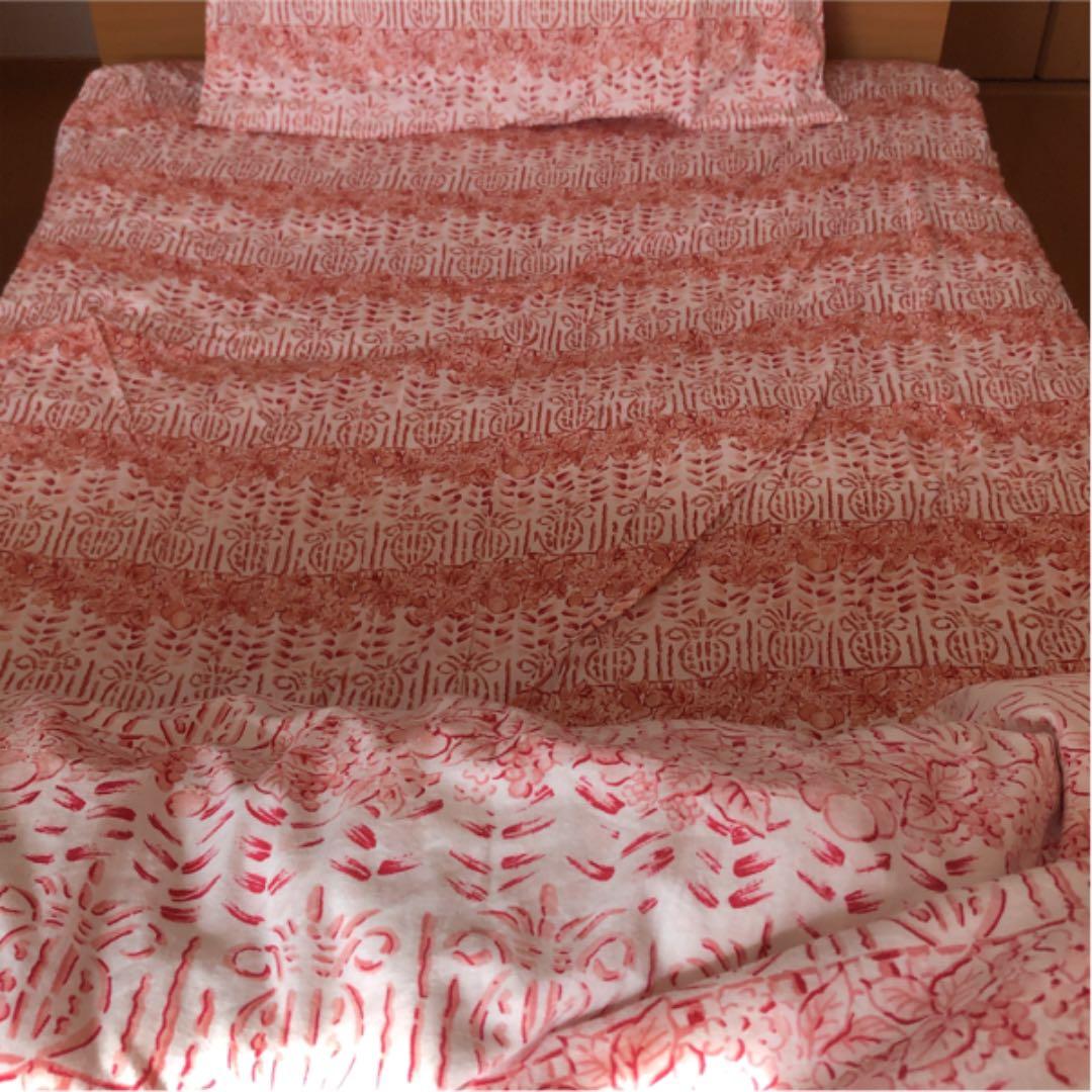 ボックスシーツ ダブル D ポースラン　SAZABY レッド 日本製【送料込み】