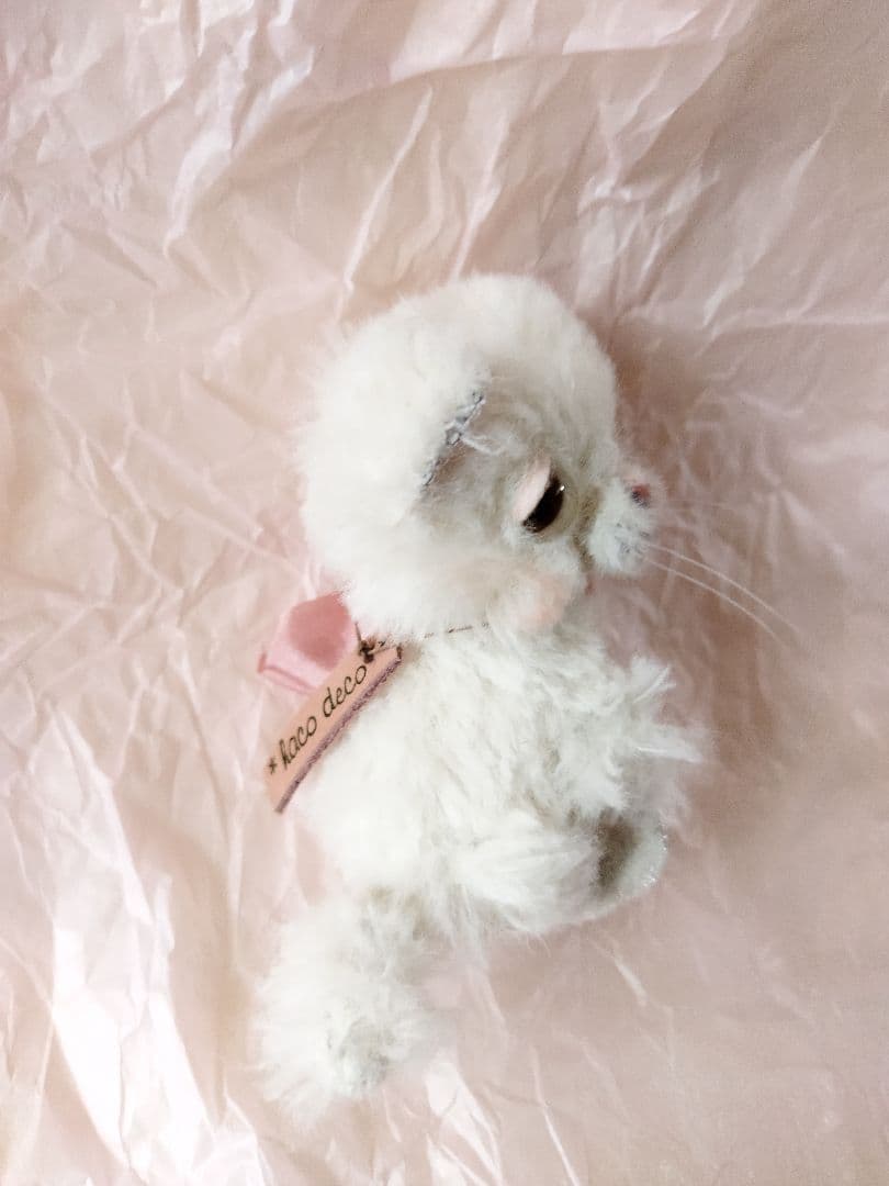 アーティストベア　白ねこちゃん　hacodeco　作家ぬいぐるみ