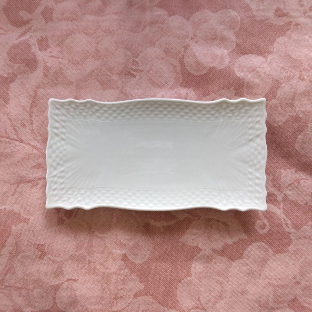 ジノリ ベッキオホワイト 長方形ミニトレイ 15㎝ 2枚　平皿 角皿 小皿 ペア