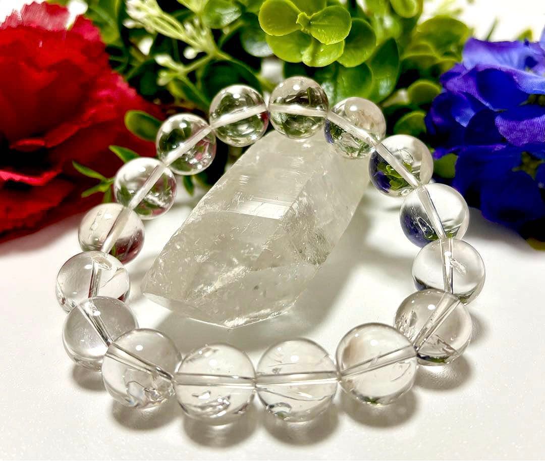 超夢幻品質　時空を超越し神の逸品　ガネッシュヒマール産　虹と水入り水晶のブレス