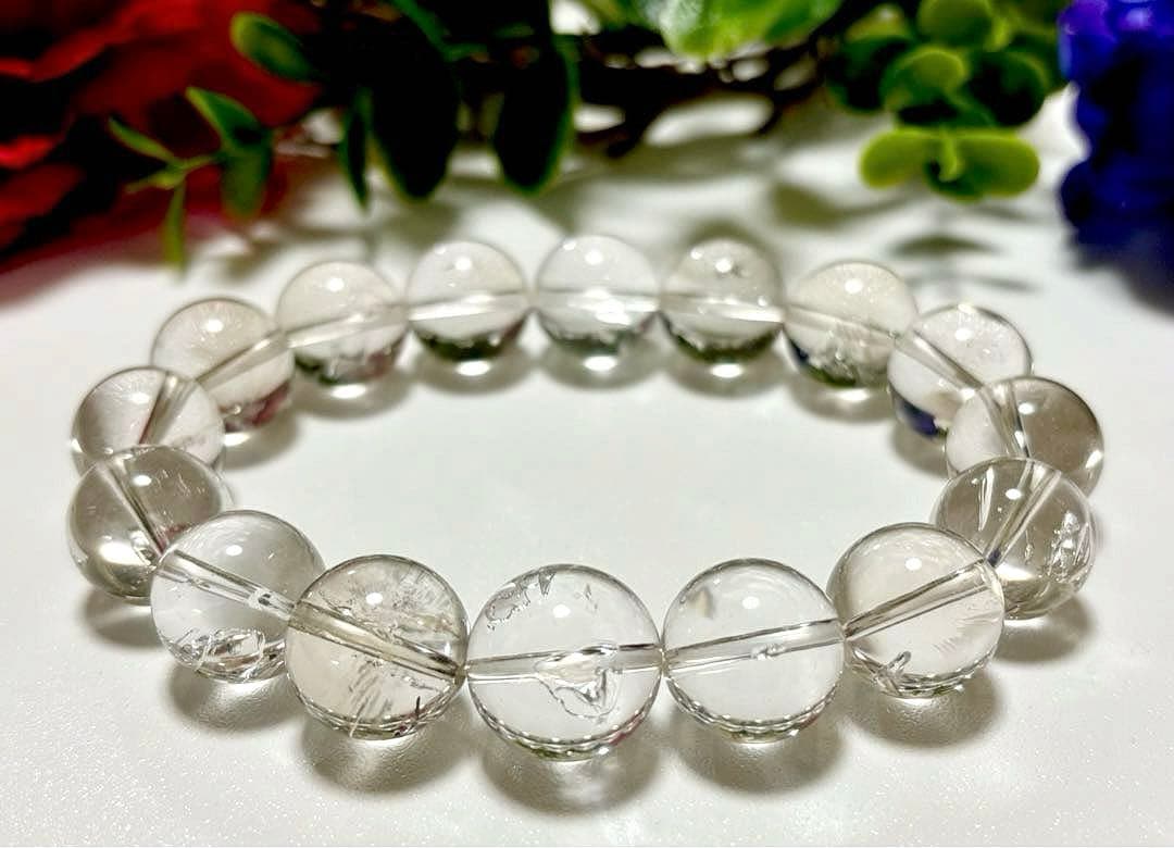 超夢幻品質　時空を超越し神の逸品　ガネッシュヒマール産　虹と水入り水晶のブレス