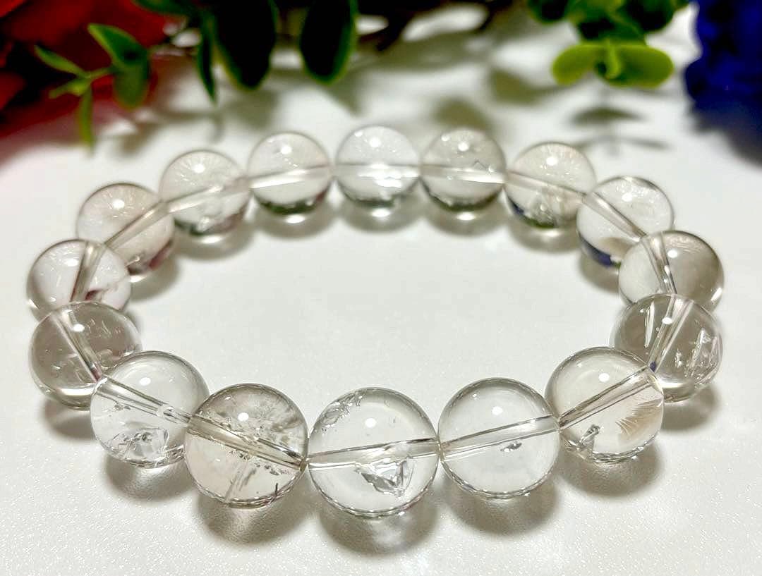 超夢幻品質　時空を超越し神の逸品　ガネッシュヒマール産　虹と水入り水晶のブレス