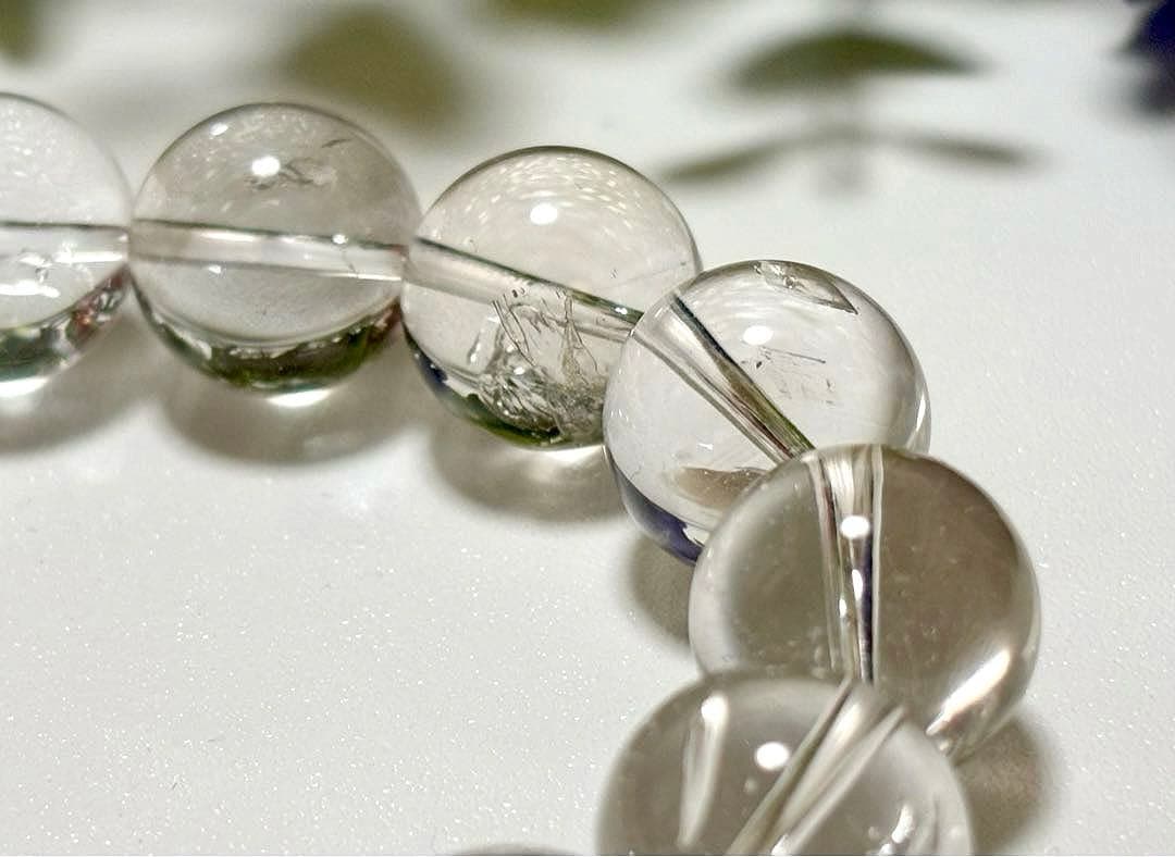 超夢幻品質　時空を超越し神の逸品　ガネッシュヒマール産　虹と水入り水晶のブレス