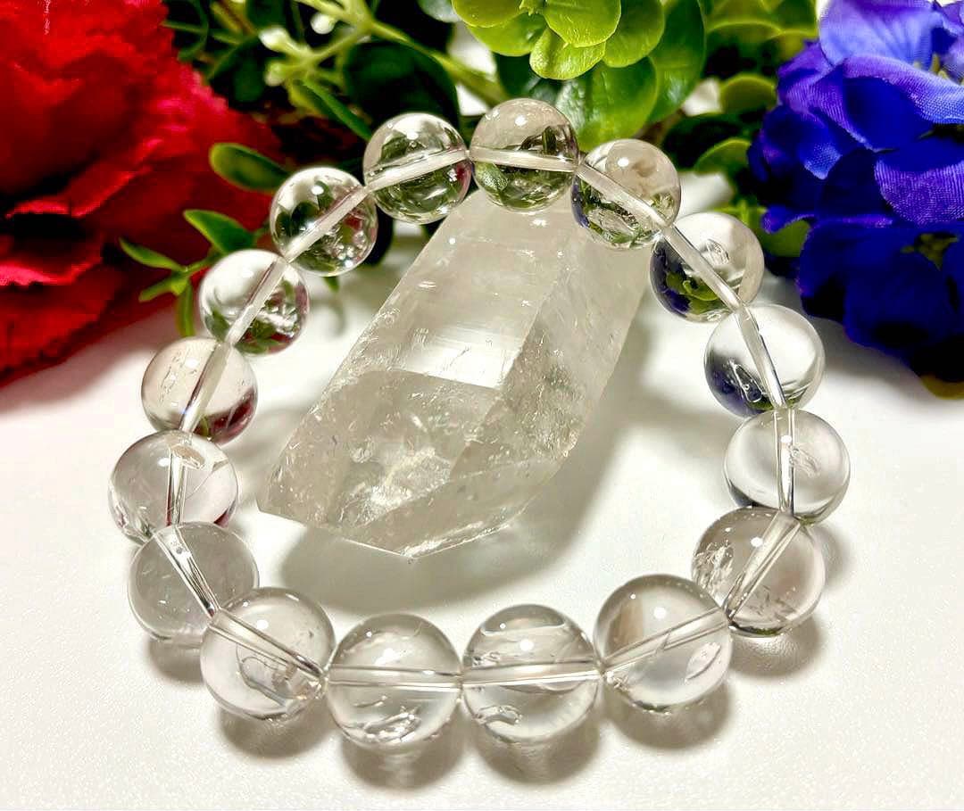 超夢幻品質　時空を超越し神の逸品　ガネッシュヒマール産　虹と水入り水晶のブレス