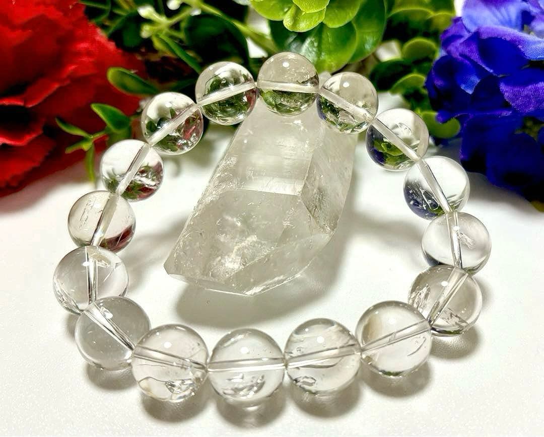 超夢幻品質　時空を超越し神の逸品　ガネッシュヒマール産　虹と水入り水晶のブレス