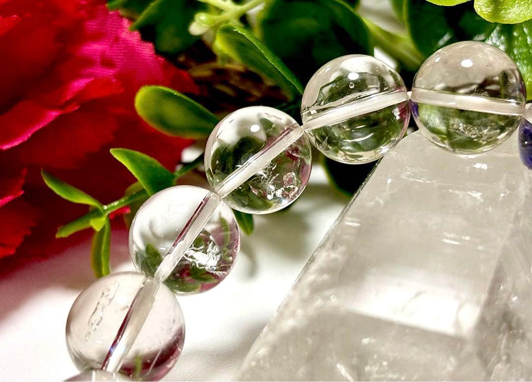 超夢幻品質　時空を超越し神の逸品　ガネッシュヒマール産　虹と水入り水晶のブレス