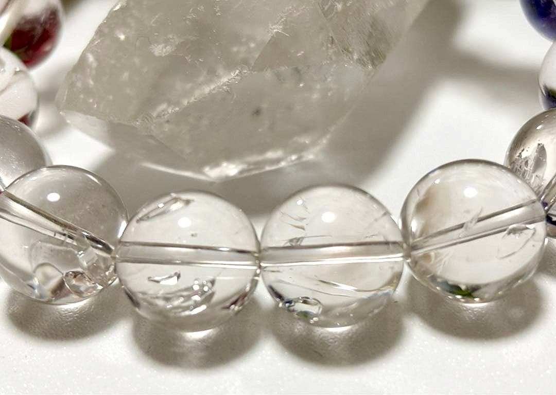 超夢幻品質　時空を超越し神の逸品　ガネッシュヒマール産　虹と水入り水晶のブレス