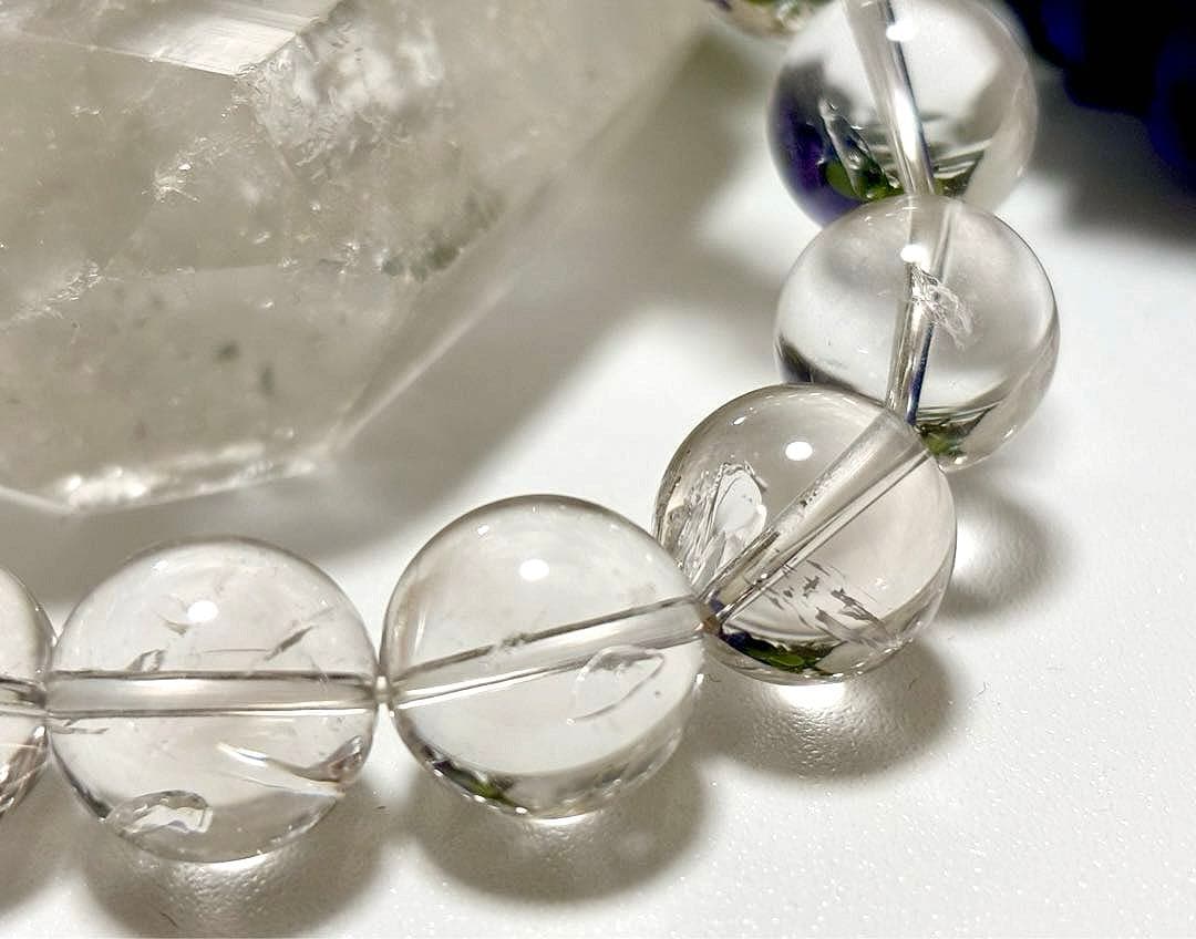 超夢幻品質　時空を超越し神の逸品　ガネッシュヒマール産　虹と水入り水晶のブレス