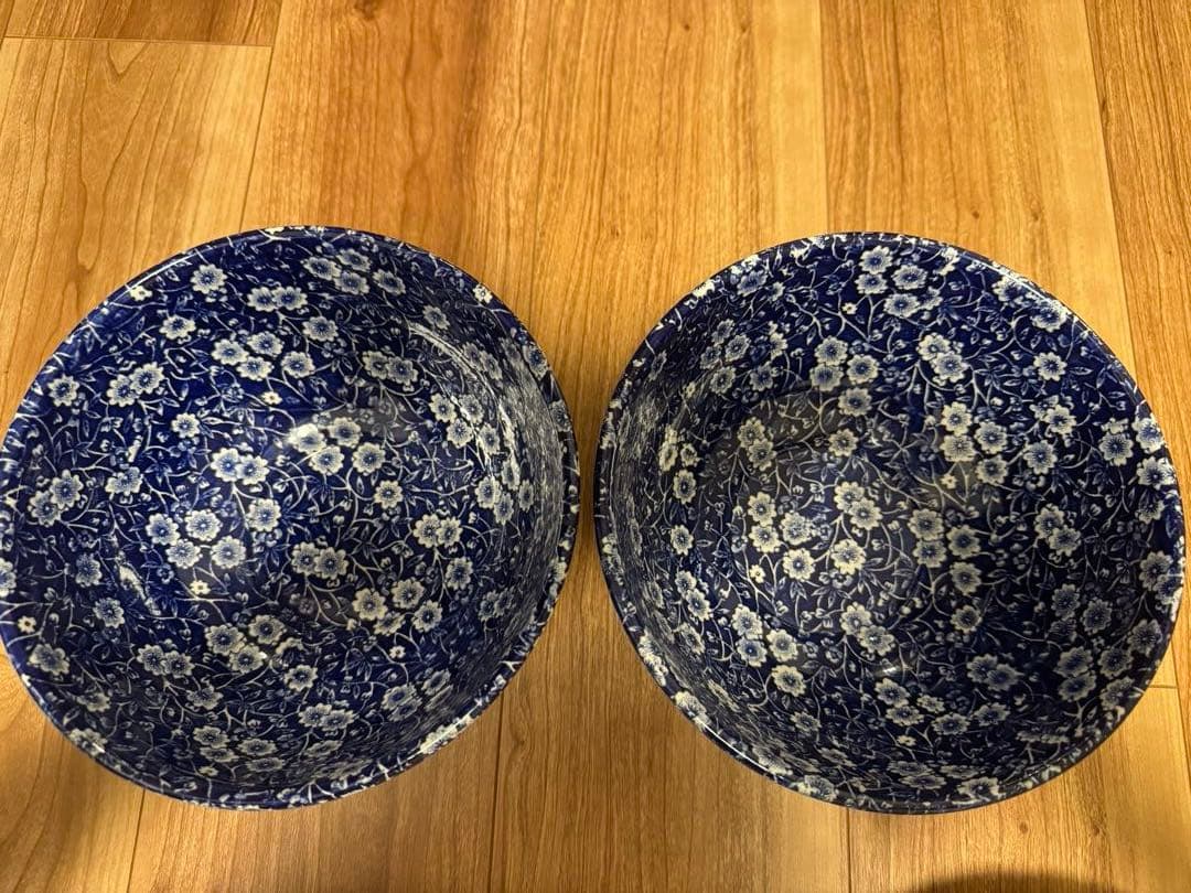 Burleigh バーレイ ブルーキャリコ ミディアムフットボウル 20.5cm