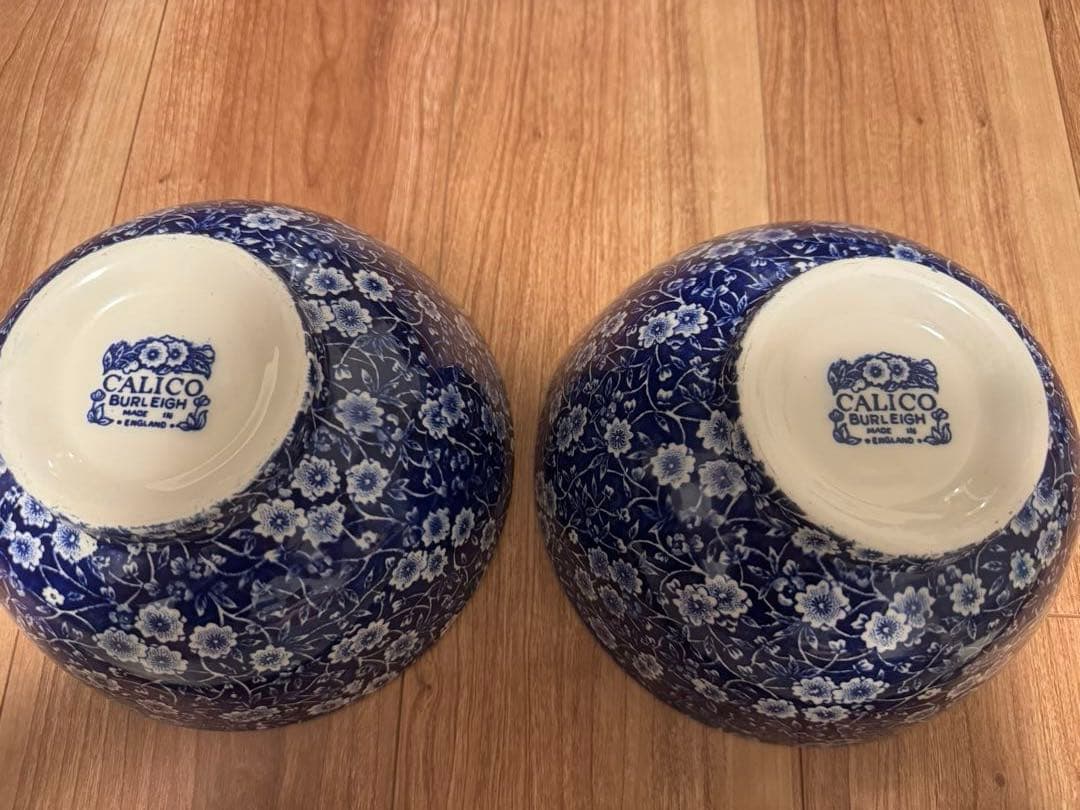 Burleigh バーレイ ブルーキャリコ ミディアムフットボウル 20.5cm