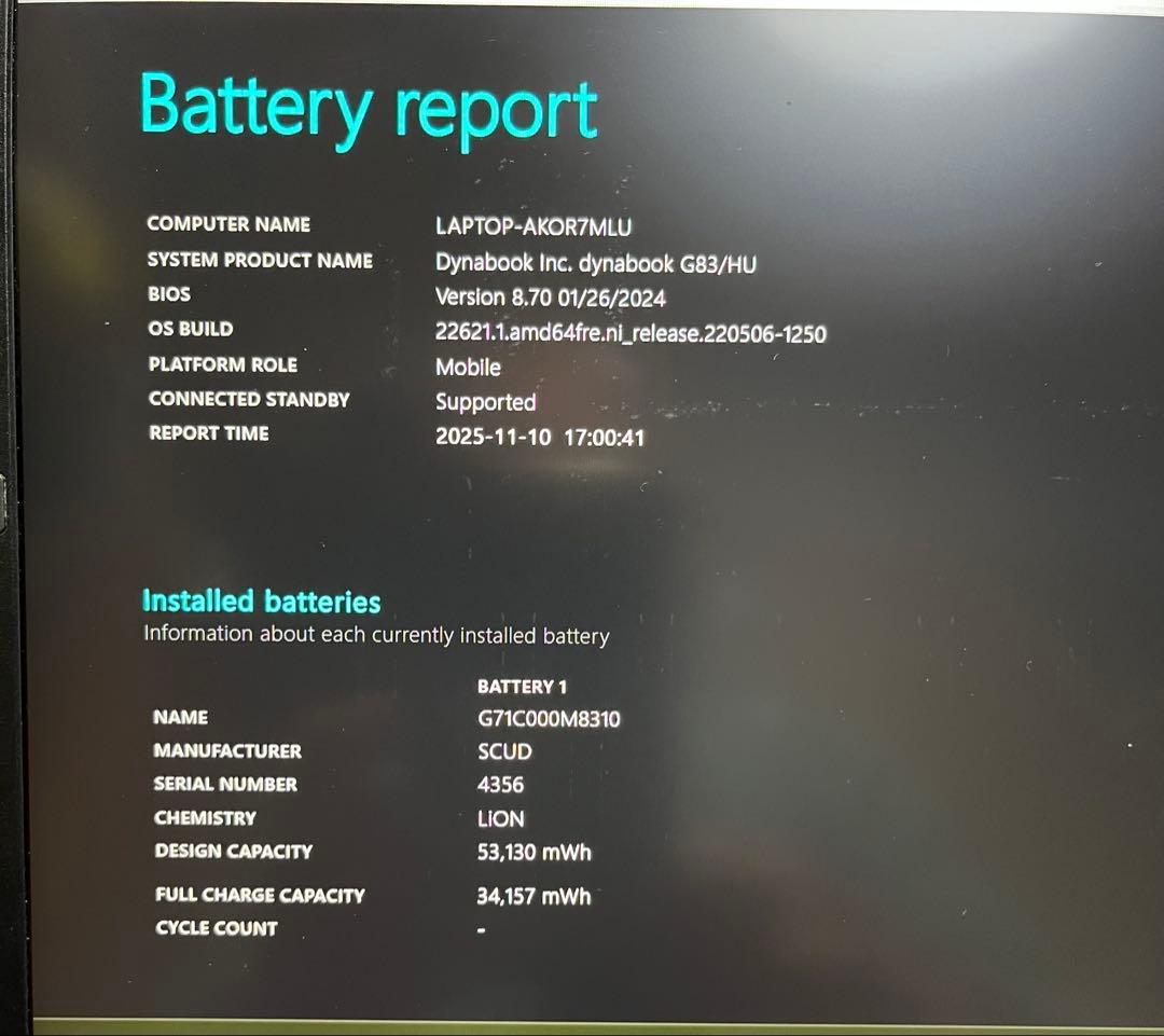 dynabook G83/HU 中古