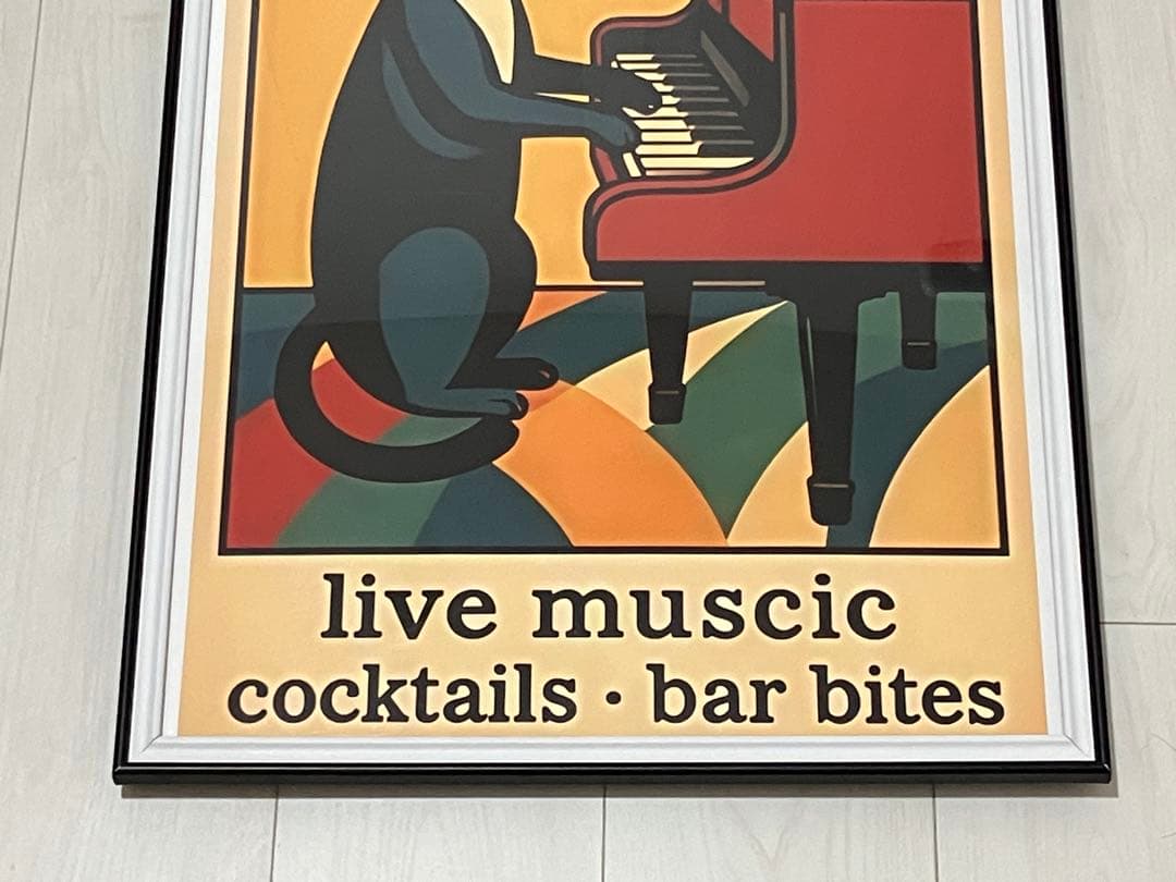 【額縁付き】A2 現代アート 猫 2