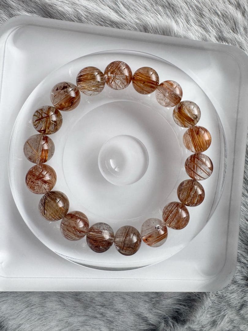 【針びっしり】コッパールチル クォーツ 11mm 天然石 ブレスレット