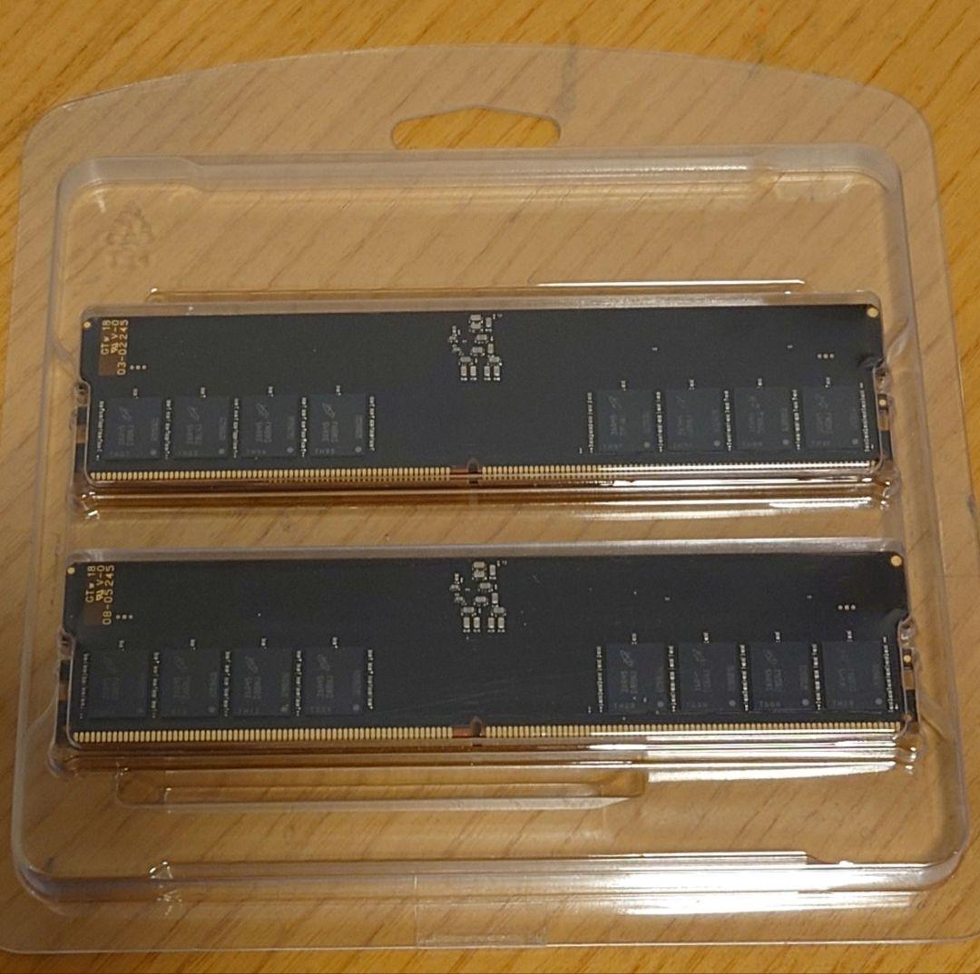合計 64GB Crucial DDR5 32GB UDIMMメモリー 2枚組