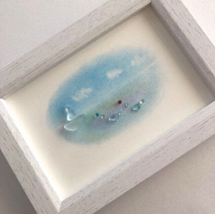 シーグラスアート　*・゜゜・*:.。..。.:*・海*・゜゜・*:.。..。.: