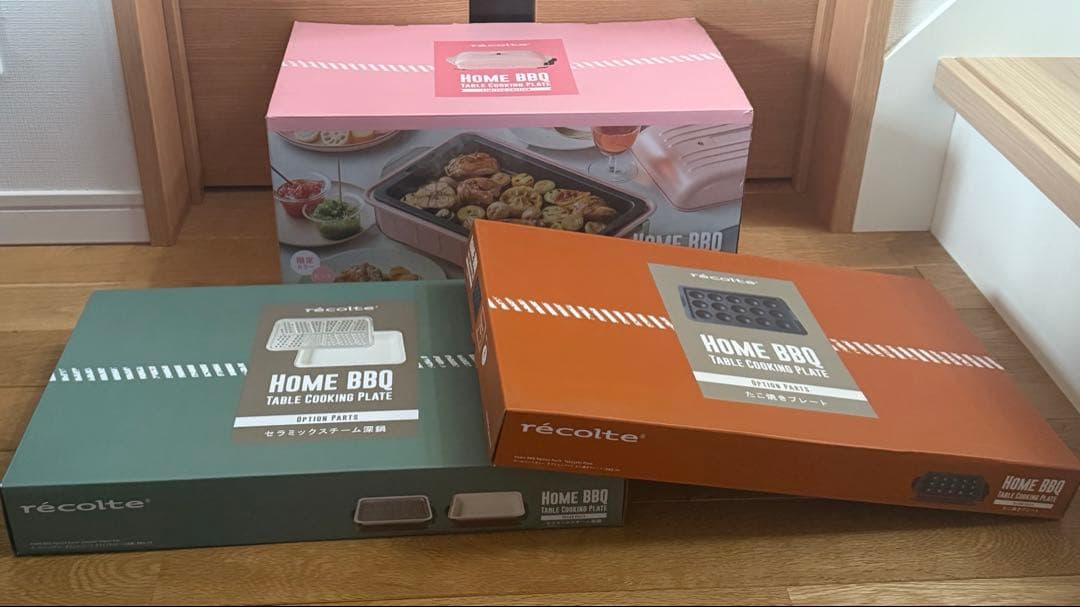 未使用！！【レコルト　たこ焼きプレート　セラミックスチーム深鍋　ホットプレート】
