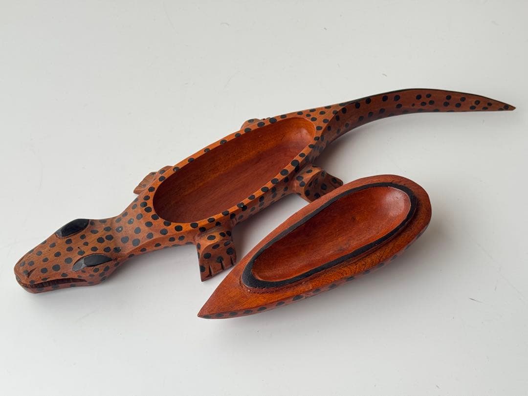 フォークアート ミッドセンチュリー ハイチ 木製 トカゲ ヴィンテージ