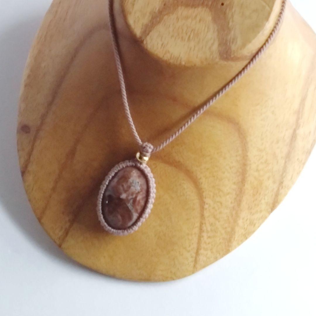 グロッシュラーガーネット マクラメネックレス