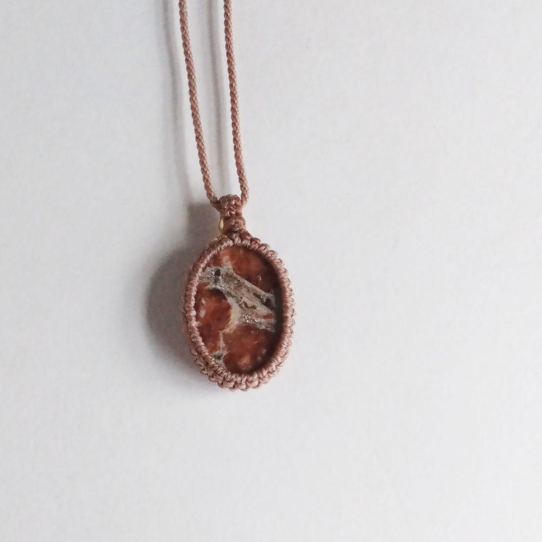 グロッシュラーガーネット マクラメネックレス