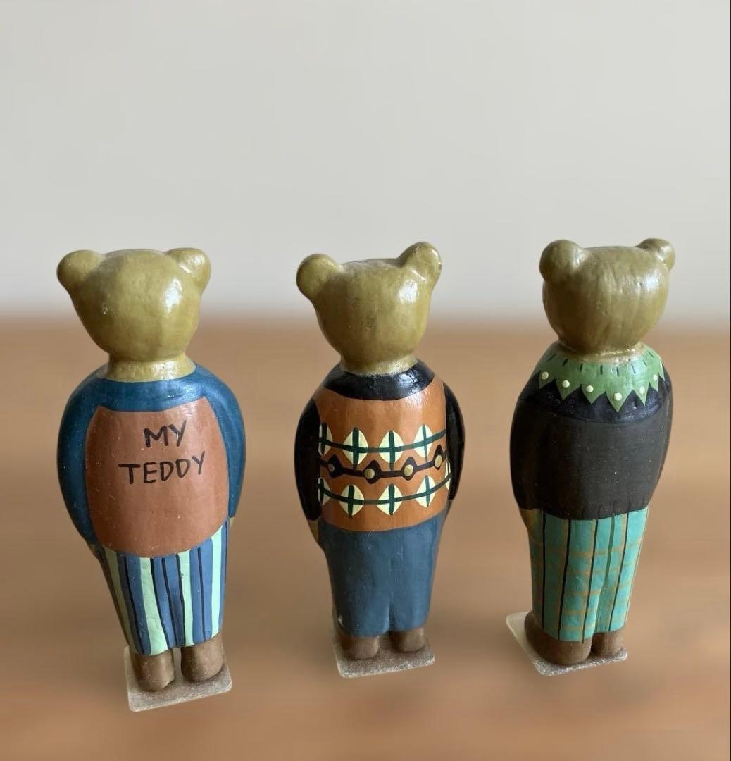 【ペロママ】マタノアツコ 木製　ネコさん&クマさん　トリさん&ネコさん