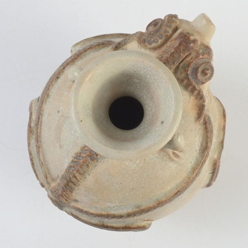 タイ古陶磁　スンコロク　宋胡録　神獣　双耳水滴　N　9391