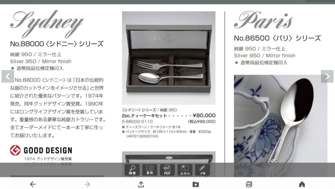 ラッキーウッド　純銀950 パリ スプーン　フォークセット