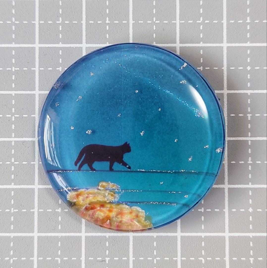 レジン　猫　ヘアゴム　ブローチ　ポニーフック　No.534