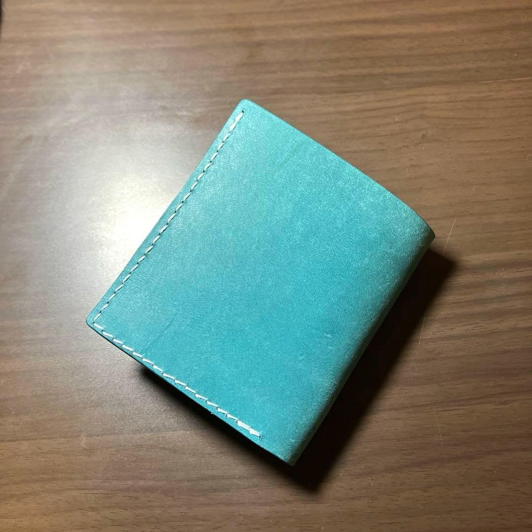 二つ折り財布　イタリアンレザー　ハンドメイド　本革