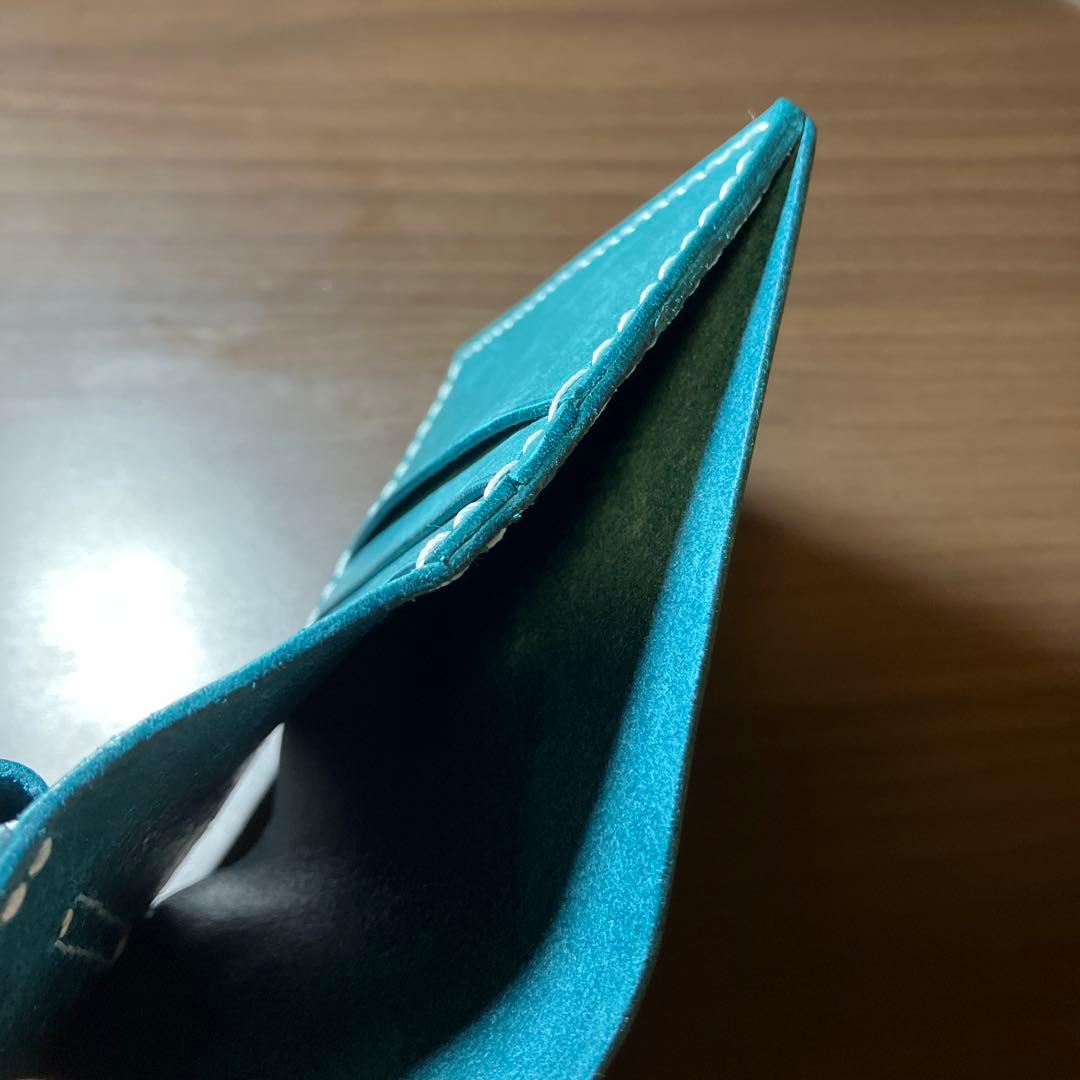 二つ折り財布　イタリアンレザー　ハンドメイド　本革