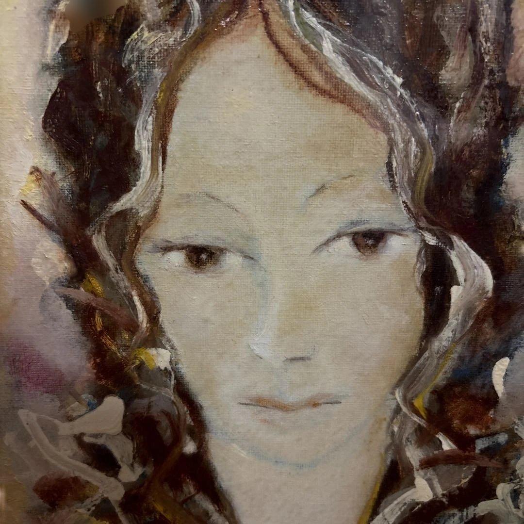 木製額縁入り油絵１９７６年