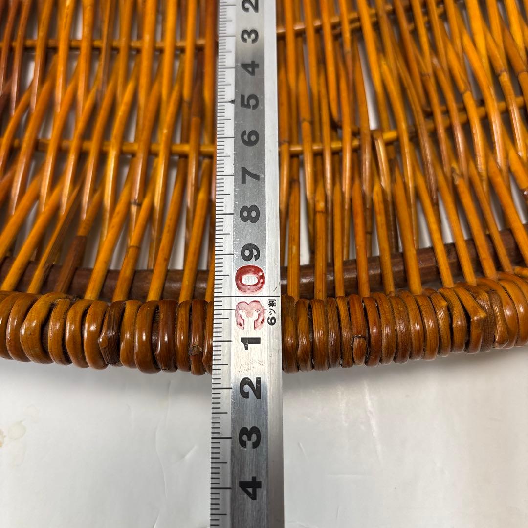 ラタン　藤　お盆　トレイ　オーバル　蔓　蔦　木製　自然素材　ブロカント　古道具