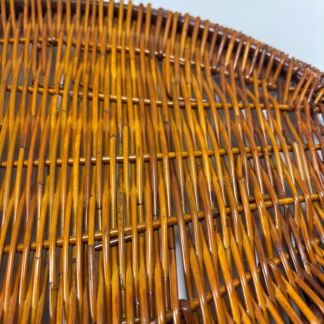 ラタン　藤　お盆　トレイ　オーバル　蔓　蔦　木製　自然素材　ブロカント　古道具