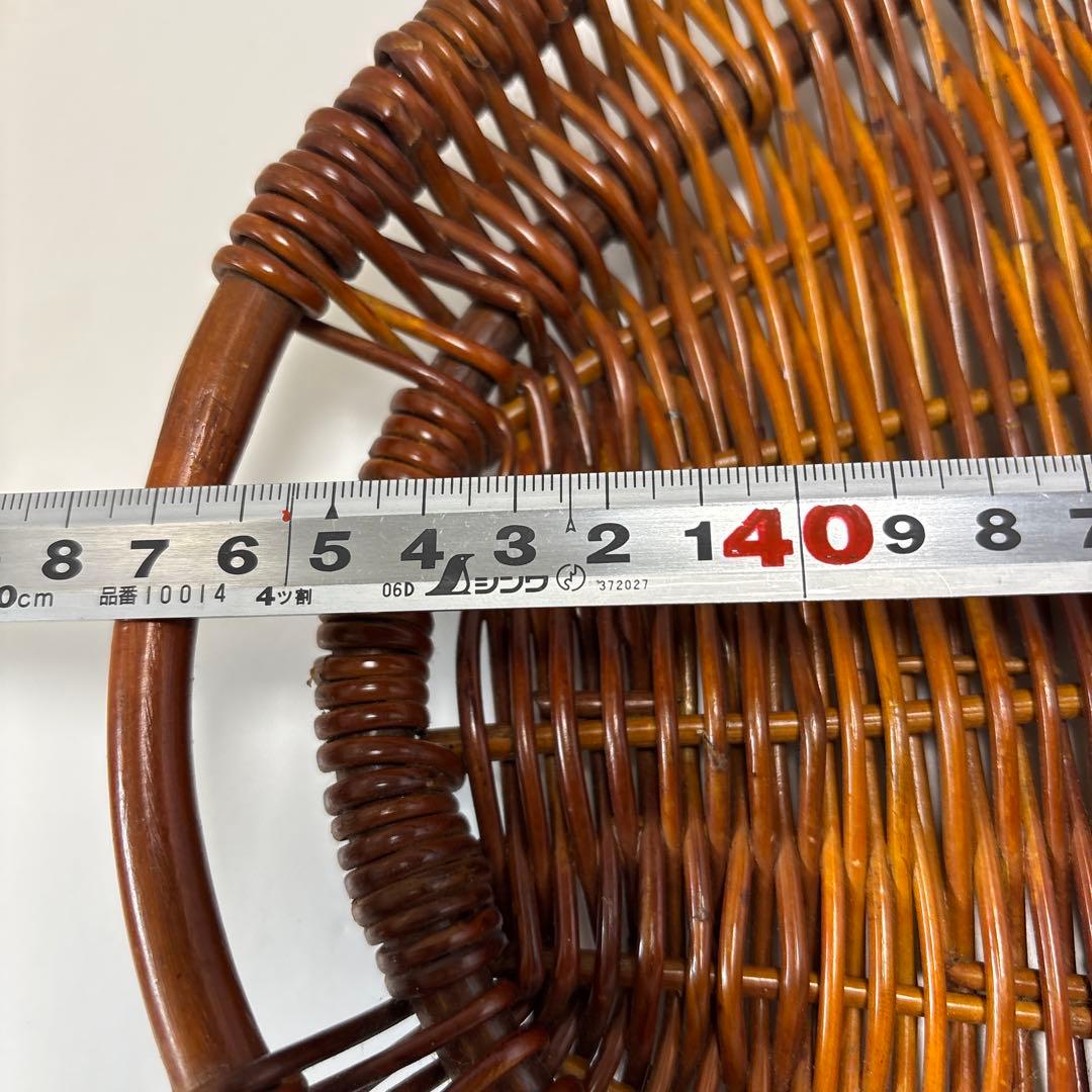 ラタン　藤　お盆　トレイ　オーバル　蔓　蔦　木製　自然素材　ブロカント　古道具