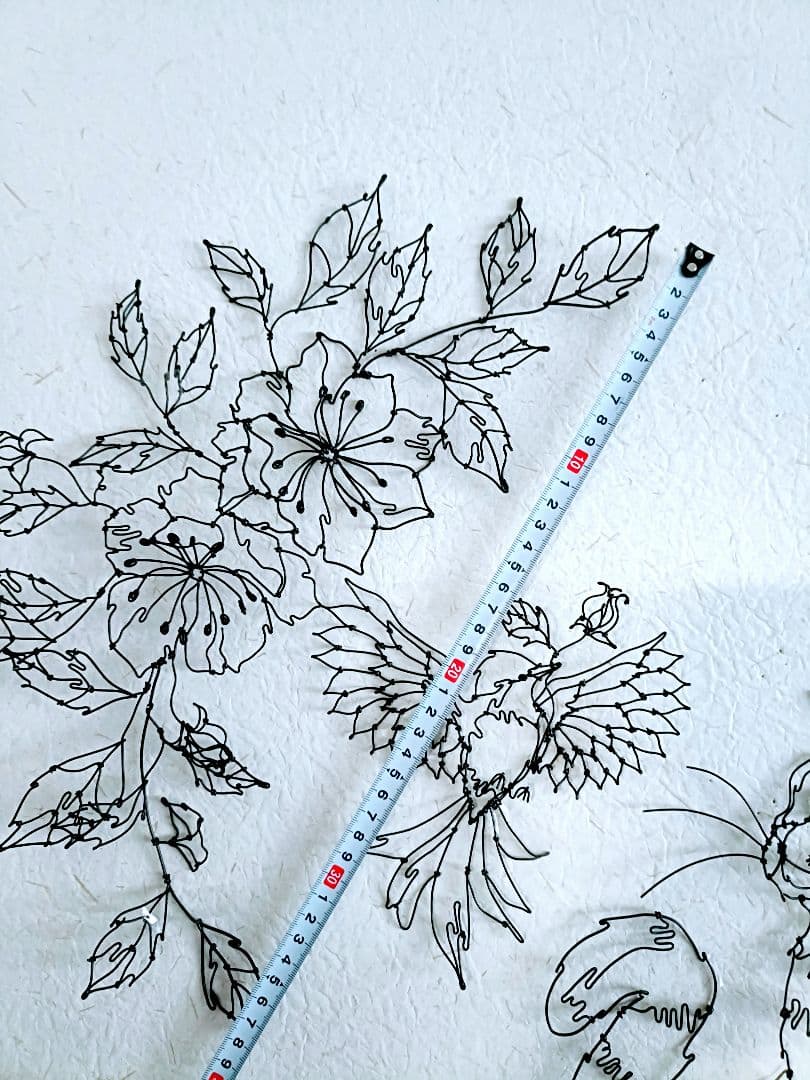 お値下げ中　猫　小鳥　花 ワイヤークラフト　アート　壁掛け