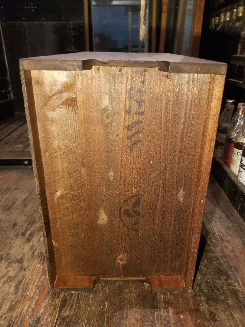 希少　大正　モダン　欅　無垢　アンティーク　レター　ラック　書類　小物入れ　鍵付