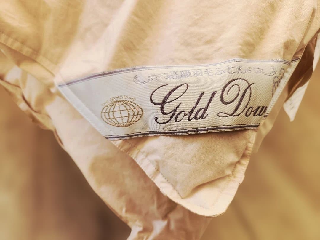 オリモト　高級羽毛布団ゴールドダウン　水鳥羽毛１００%シングルロング