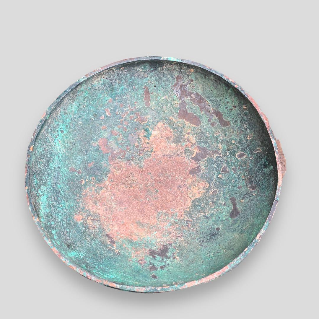 青銅器 春秋戦国時代 食器 蓋付き 青銅蟠螭紋豆 骨董品 中国 古美術