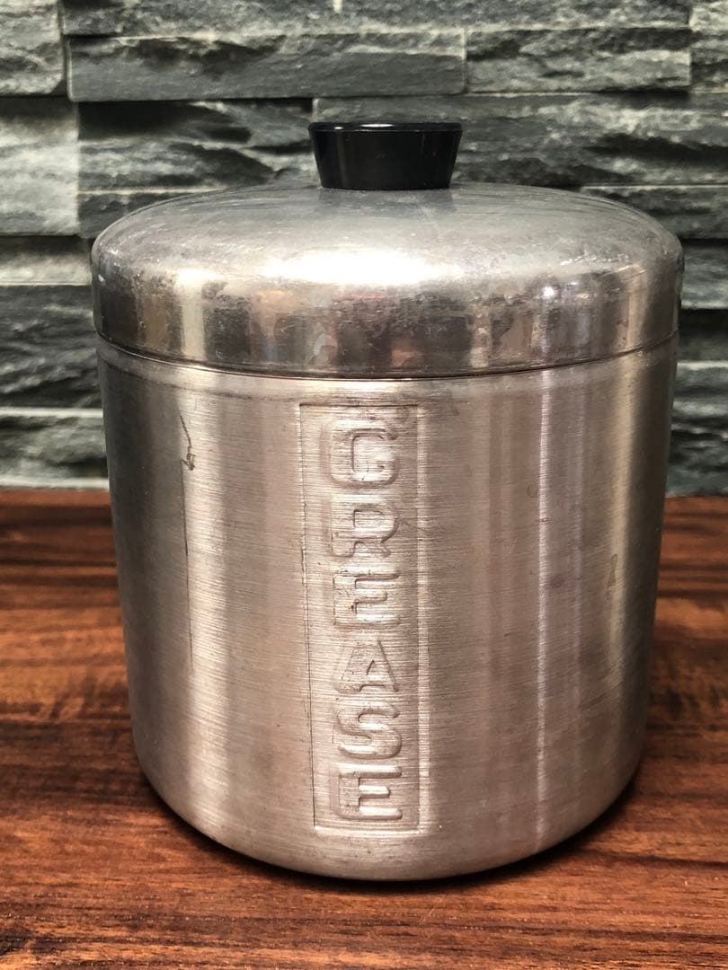 アメリカンヴィンテージ★無骨なアルミ製キャニスター4個セット★男前キッチンに最適
