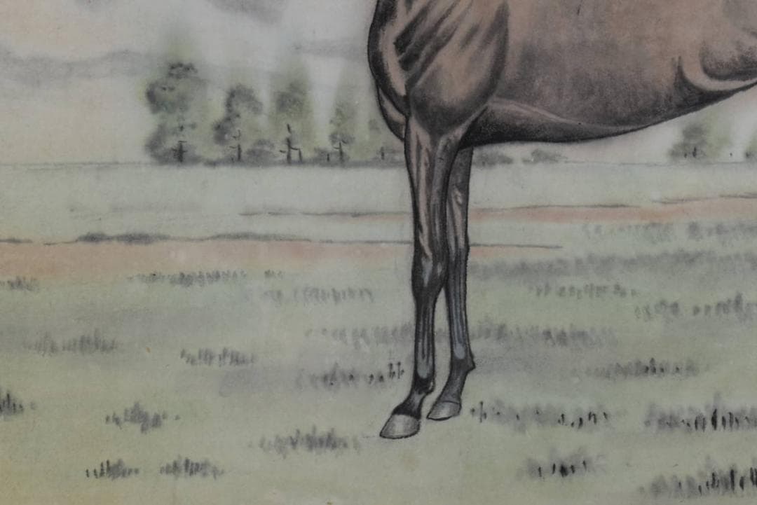 青峰/馬図/掛軸☆宝船☆AB-327