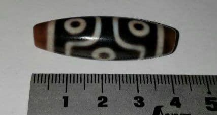 102 天珠 ・ dzibeads ・珍品・石 品名: 十字六眼天珠 9,2ｇ