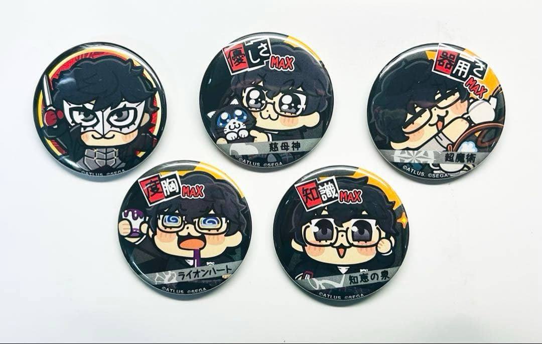 P5R 主人公 ぶくぶ缶バッジ 5種 セミコンプ