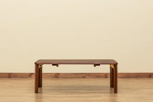 【新品・送料無料】【完成品】継脚付　ウッディテーブル　90×50　BR/NA