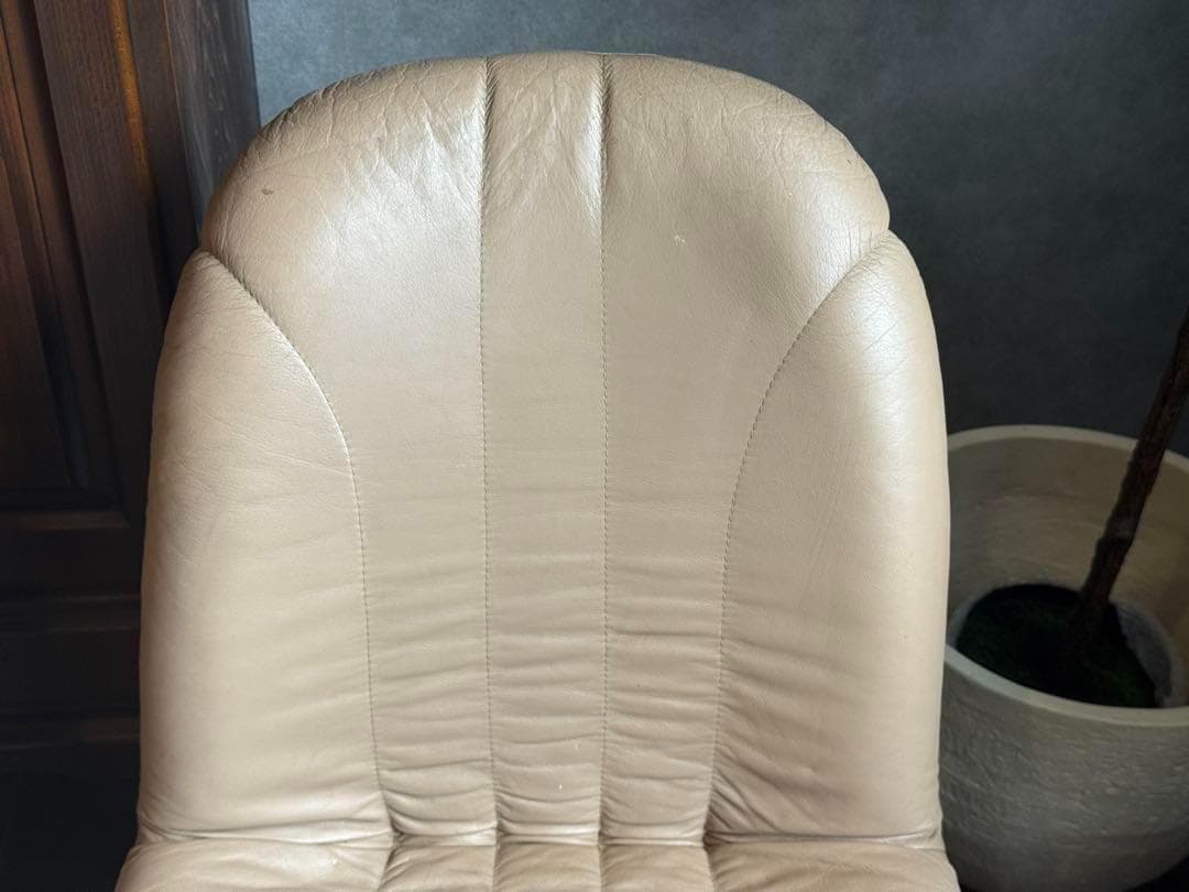 ① FUKURA フクラ　レザー　ヴィンテージ　レトロ　本革　ミッドセンチュリー