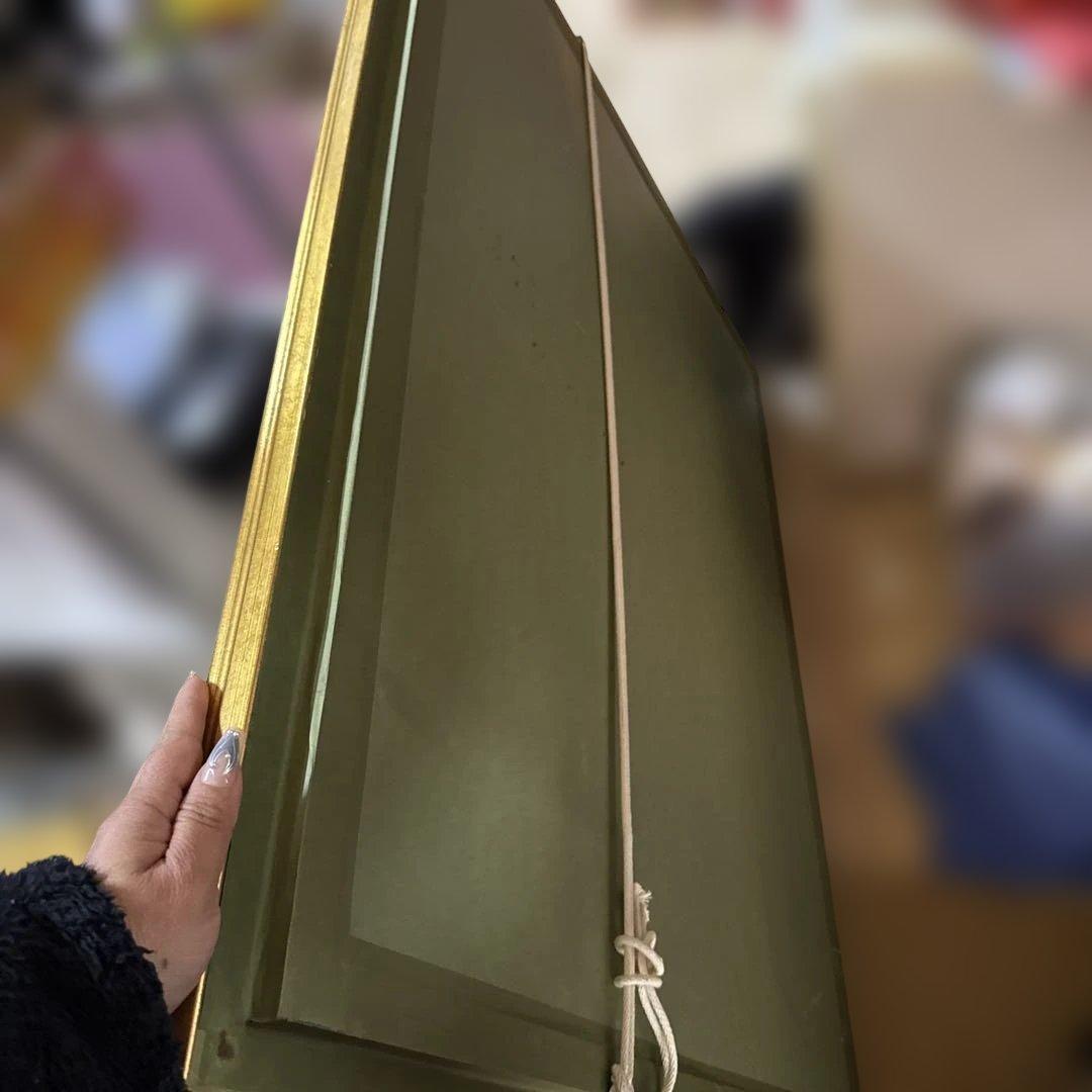 海の風景 油彩画 フレーム付き　90x110cm