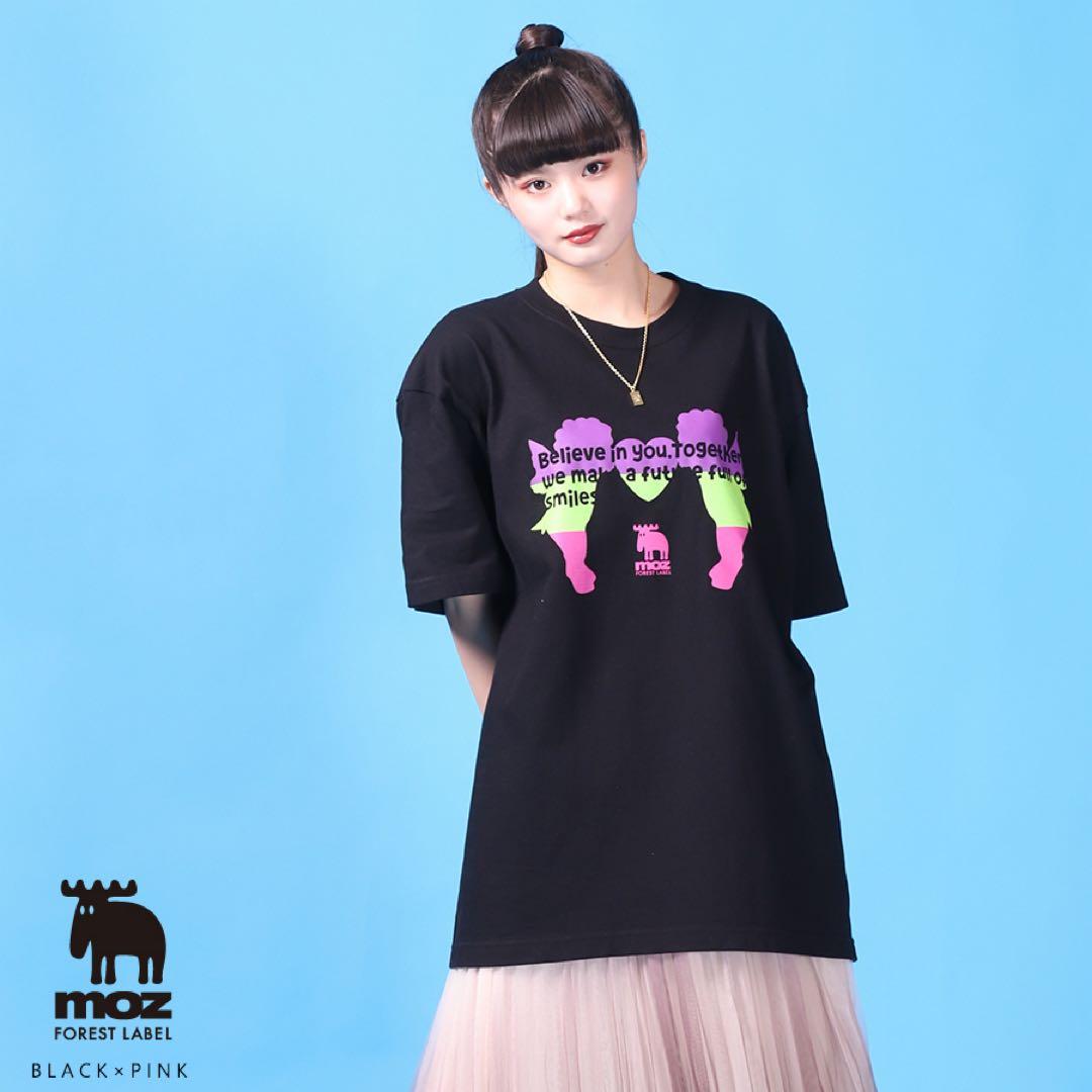 原田都愛×moz FOREST LABEL コラボ 半袖Tシャツ 黒