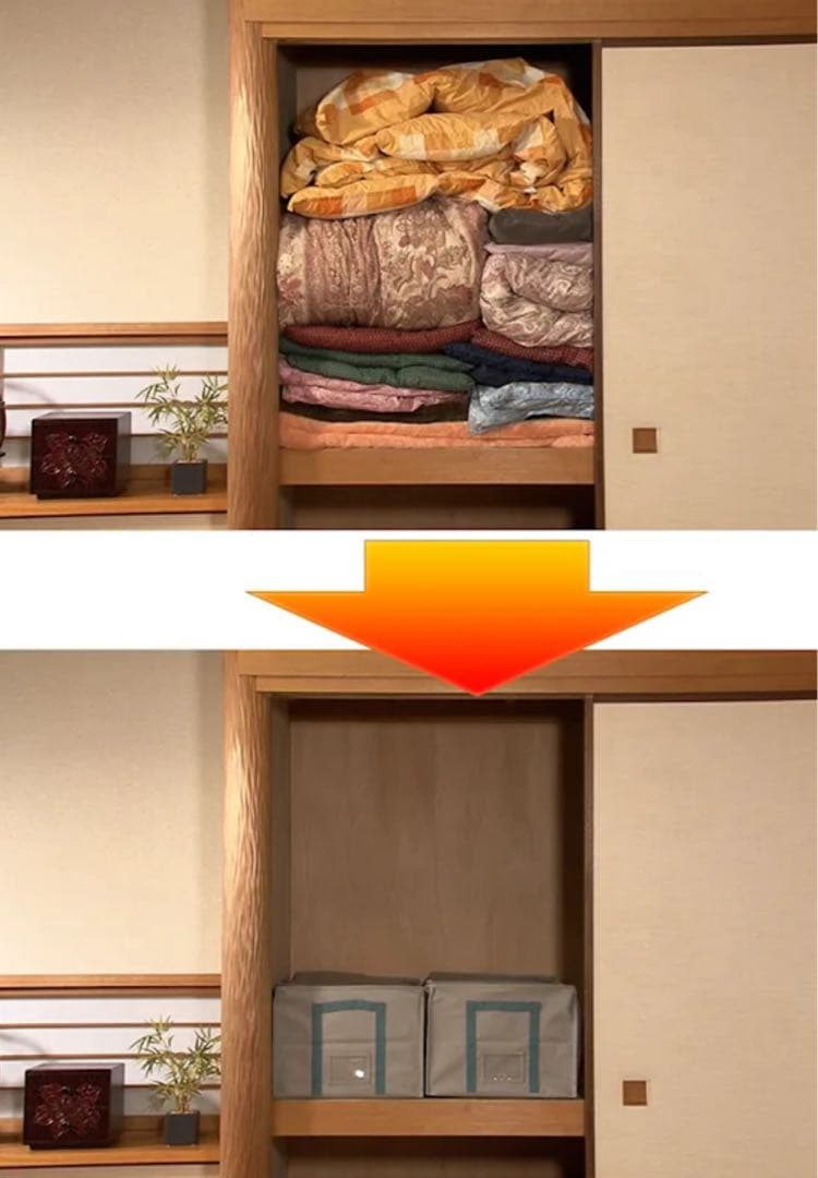 収納圧縮機　圧縮袋と収納ボックスが一体型になった超便利なアイテム